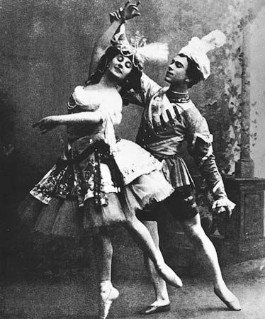 Anna Pavlova và Vaslav Nijinsky trong vở Ballets 